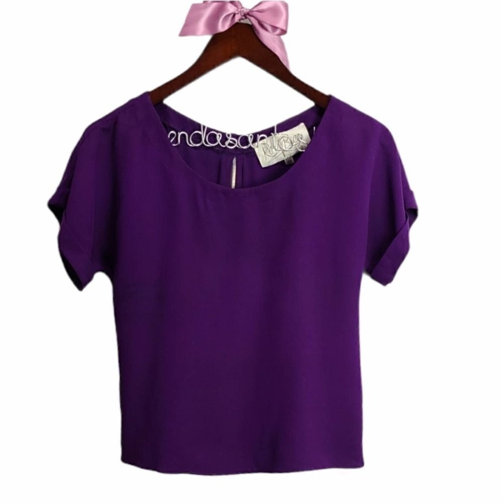 Rory Beca Purple Silk Zip Up on the back Top XS